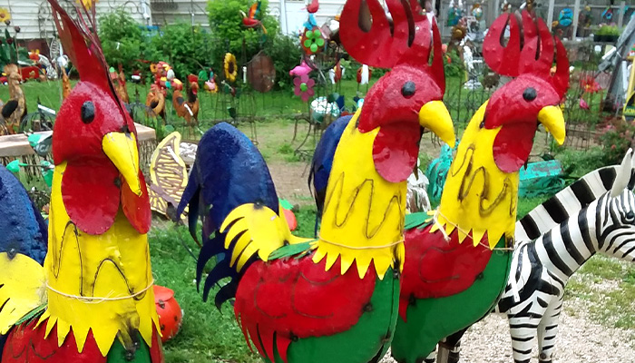 Decorative rooster statues