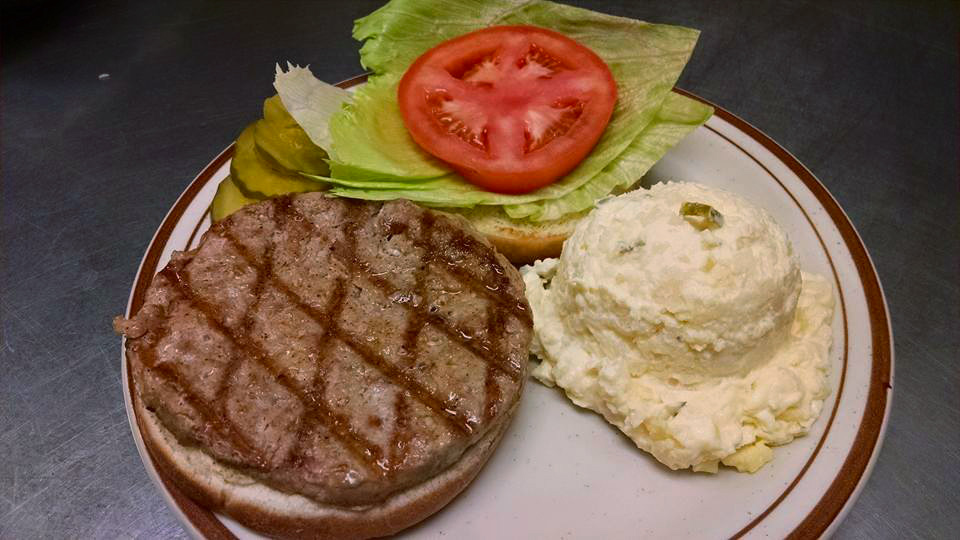 Hamburger and mashed potatoes