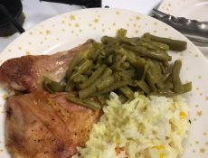 Chicken, green beans, and rice