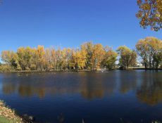 Panoramic view of Lake Marvin in autumn
