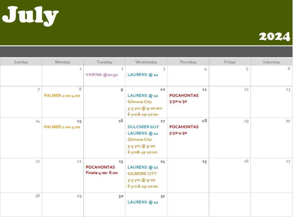 PoCo Library Schedules